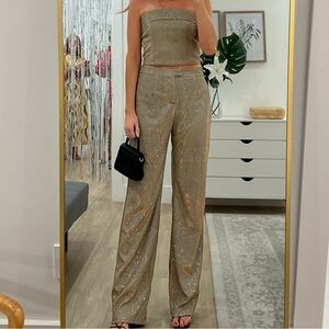 Bronze Aries Top SLA the Label Sparkle Metallic Set